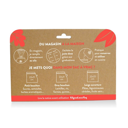 Sacs à vrac doseurs (petit et gros bouchon et zip) 1,2l et 1,5l - 2